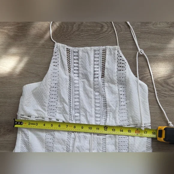 People
Free People Sydney Sky White Lace
Halter Wide Leg Jumpsuit Sz L Boho - Picture 8 of 9